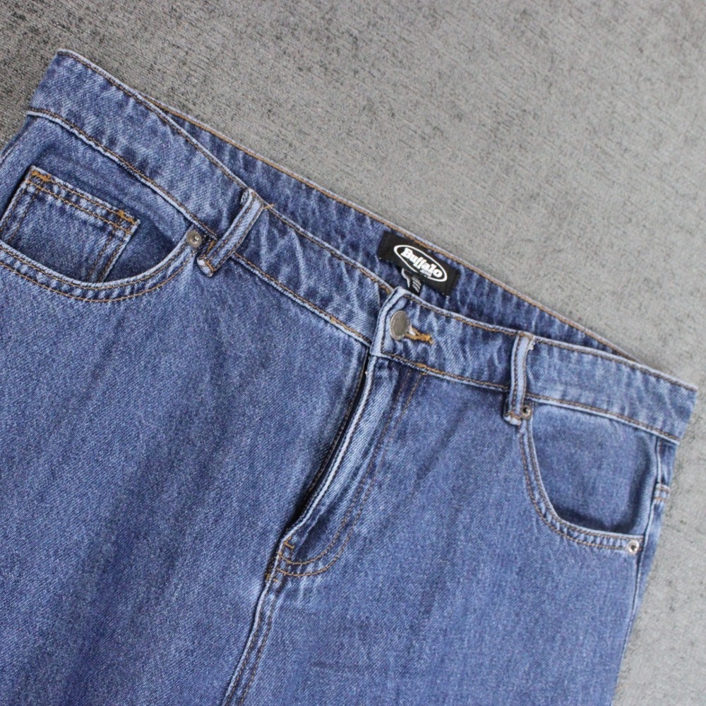 Buffalo Jeans Womens 8 Medium Wash Wide Leg 100% Cotton Denim Pants Blue
